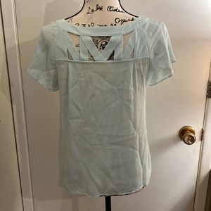 Maeve lattice cut blouse